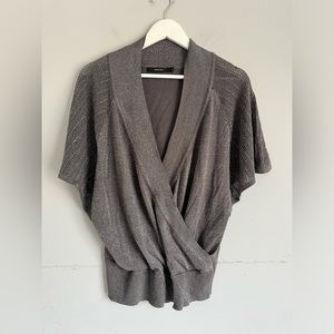 Vertigo metallic gray top